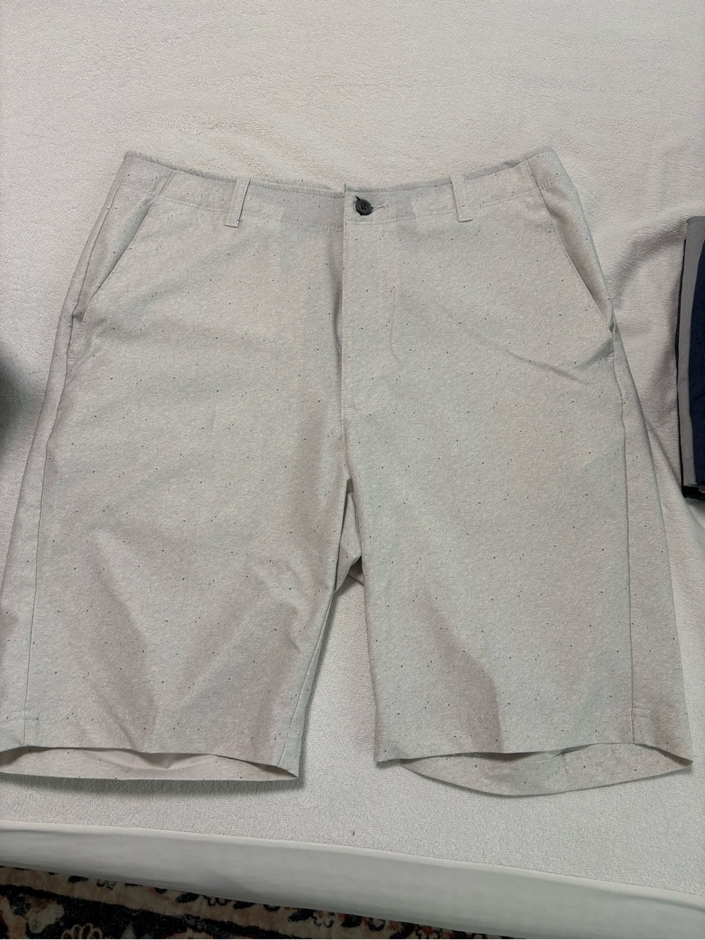 Pebble Beach White Speckled Flat Front Shorts